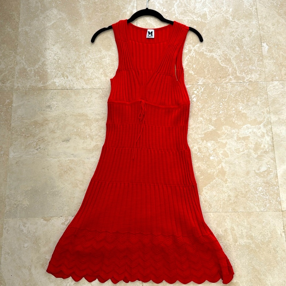 Mission mini Dress knit from very light material red/ orange color